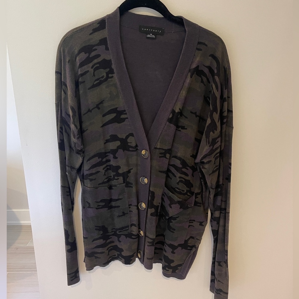 Sanctuary Men's Camouflage Cardigan Sweater